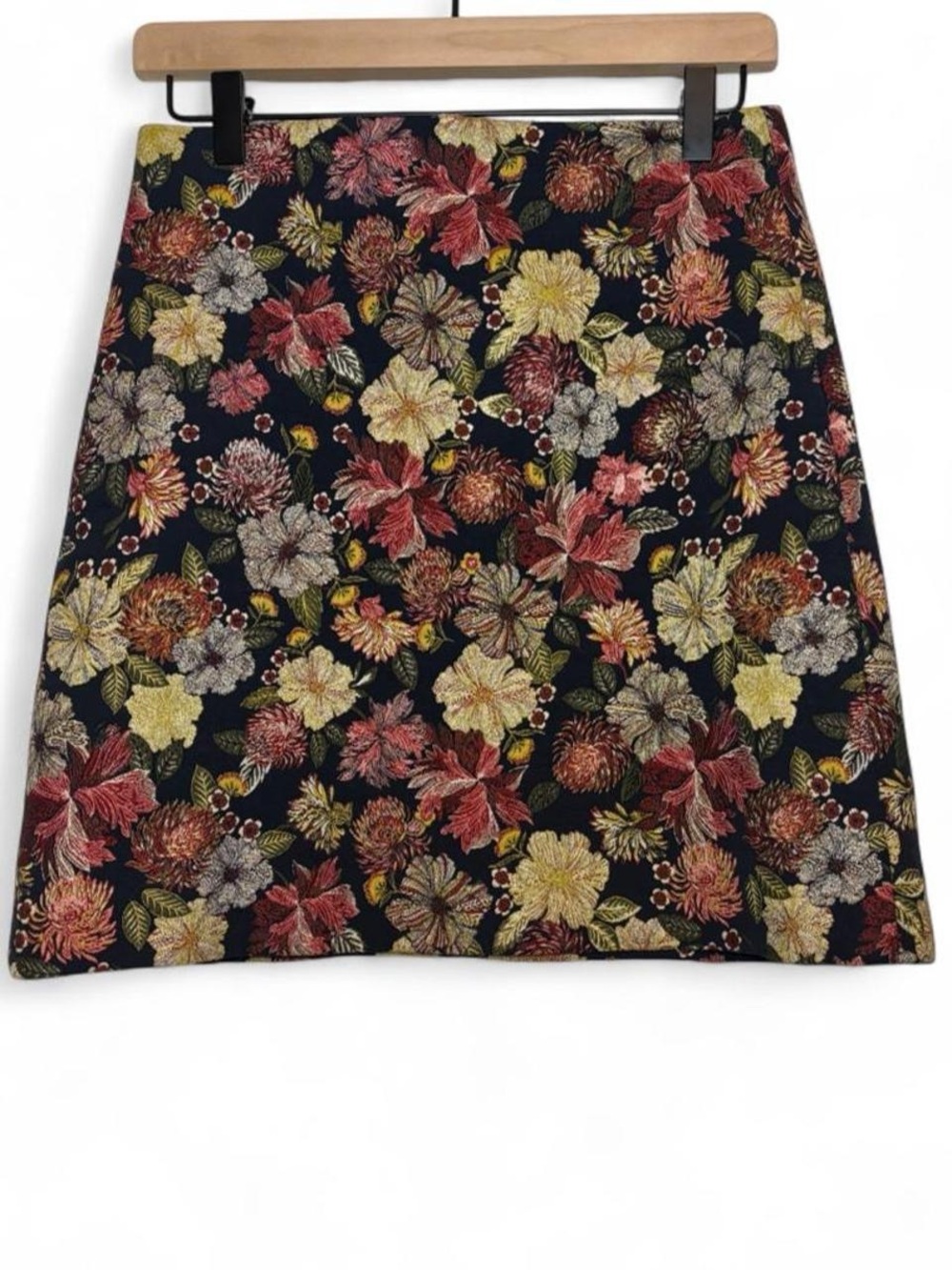 Loft Tapestry Navy Floral Skirt